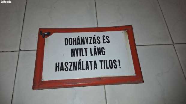 Régi zománc lemez tábla - zománcos retro dekoráció