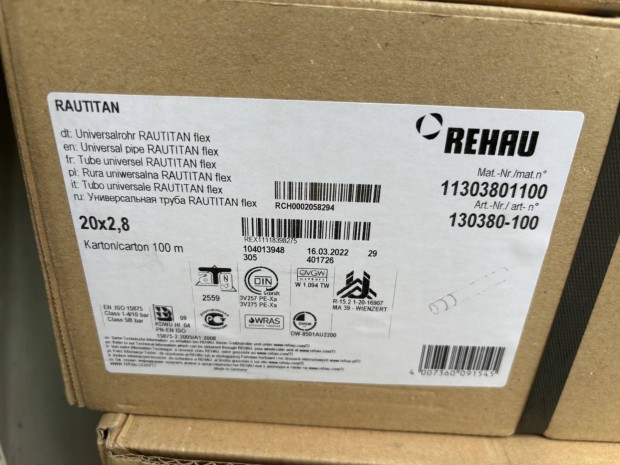 Rehau rautitan flex 20x2,8 mm cs 100 fm/tekercs