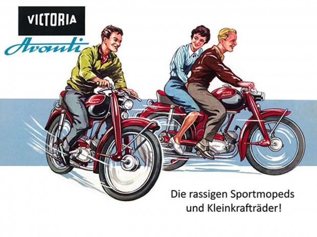 Reklámplakát 29cm x 42cm Victoria SM 51 Avanti, Avanti K, 52 számára