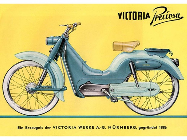 Reklmplakt Victoria 29 cm x 42 cm mopedhez s kismotorhoz