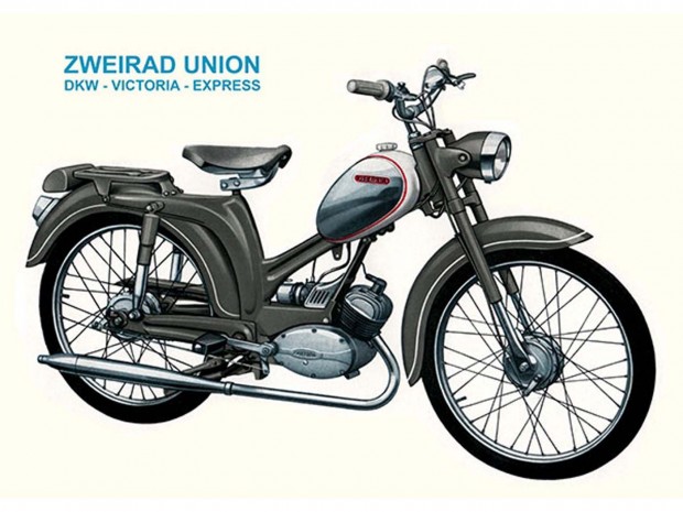 Reklámplakát újranyomás 29cm 42cm Zweirad Union Typ 110, DKW Victoria