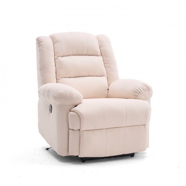 Relax fotelágy elektromosan dönthető, lábtartóval, bézs szövet
