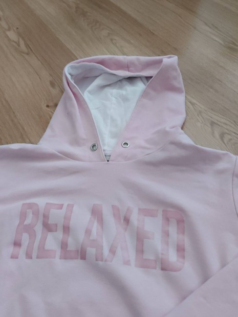 Relaxed puder pamut női sportos pulóver
