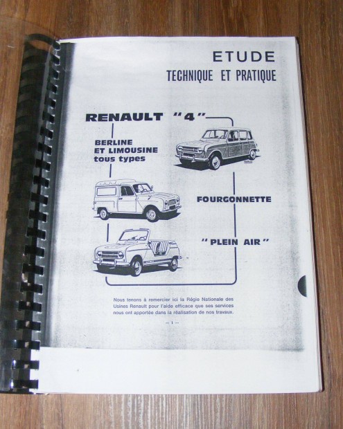 Renault 4 magyar nyelv szerelsi tmutat msolat spirlozva