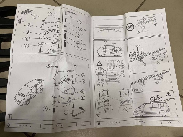 Renault Espace Mk4 tetcsomagtart adapter