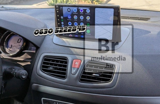 Renault Fluence Android Rádió Multimédia Navigáció Carplay Kijelző