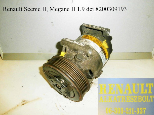 Renault Scenic II, Megane II 1.9 dci 8200309193 klmakompresszor