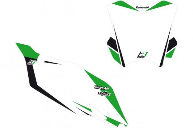 Rendszámtábla készlet előre vágott fehér Blackbird KXF 250 / 450 2012-