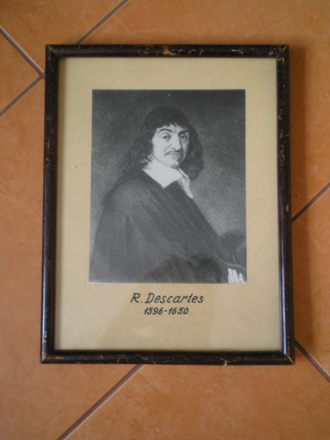 Ren Descartes keretezett falikp veglap mgtt