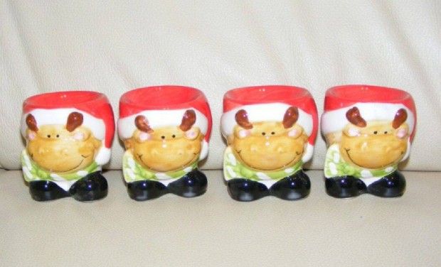 Rénszarvas porcelán tojástartó 4 db