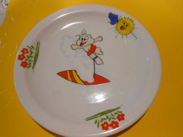 Retr 17cm cuki gyerek lapostnyr Ljubjlana lengyel porceln