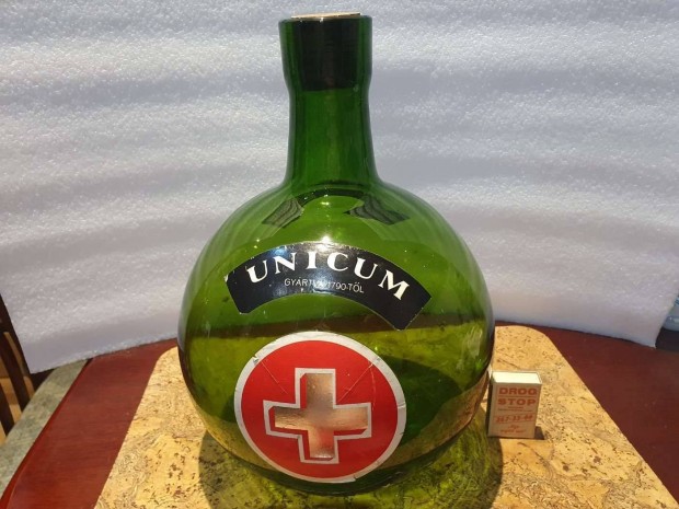Retro 5 literes unicumos üveg szép állapotban palack pince Zwack