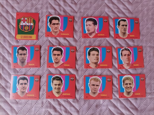 Retro Barcelona Kubala focikrtya teljes sor 1958-59 szezon hibtlan