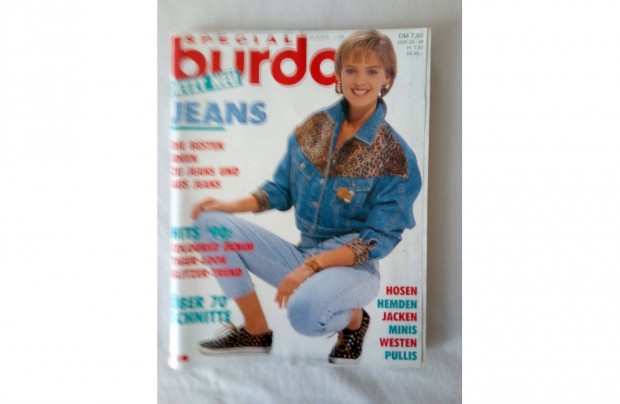 Retr Burda Jeans hibtlan magazin mellkletekkel. 1990. nov