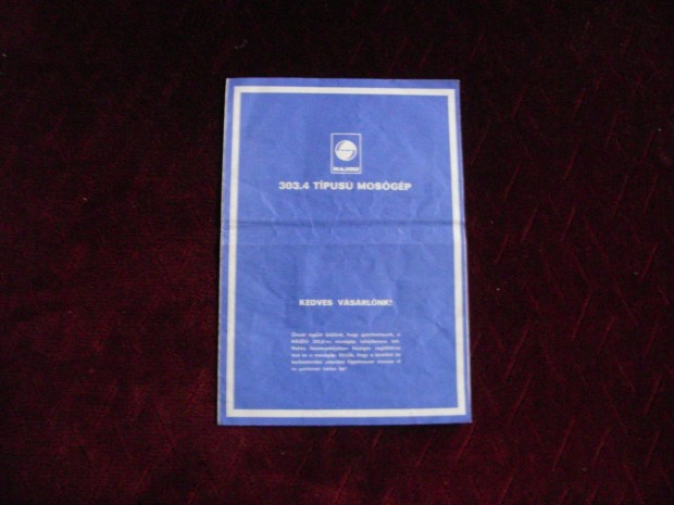 Retr Hajdu 303.4 mosgp kezelsi, hasznlati utasts, 1990