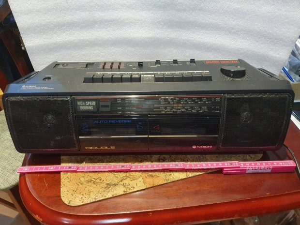 Retro Hitachi TRK-W350E rádiósmagnó kazetta boombox sétálómagnó hi-fi