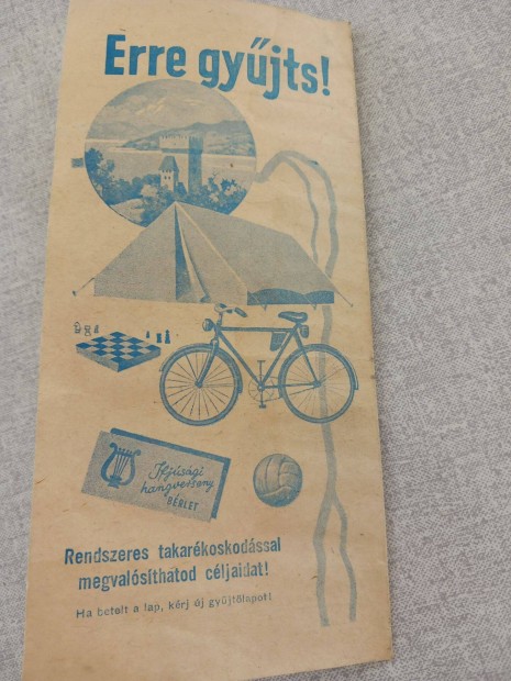 Retro Iskolai Takarkblyeg Gyjtlap 1972-bl