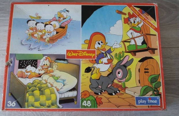 Retro Playtime Walt Disney Donald kacsás puzzle / kirakó 3db-os szett