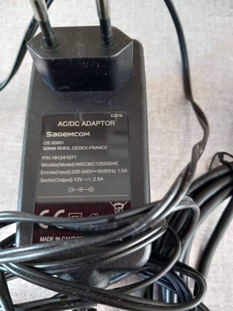 Retro Sagemcom AC/DC adapter