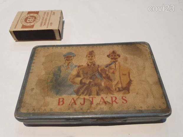 Retro antik bajtrs cigaretta szivarka plh doboz 1949-bl dohny