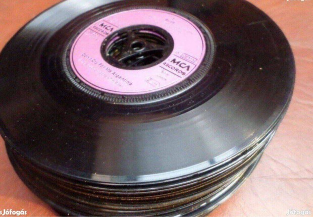 Retro bakelit lemez kislemez gyűjtemény
