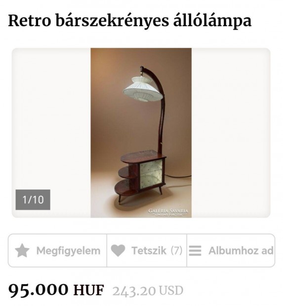 Retro brszekrnyes lllmpa