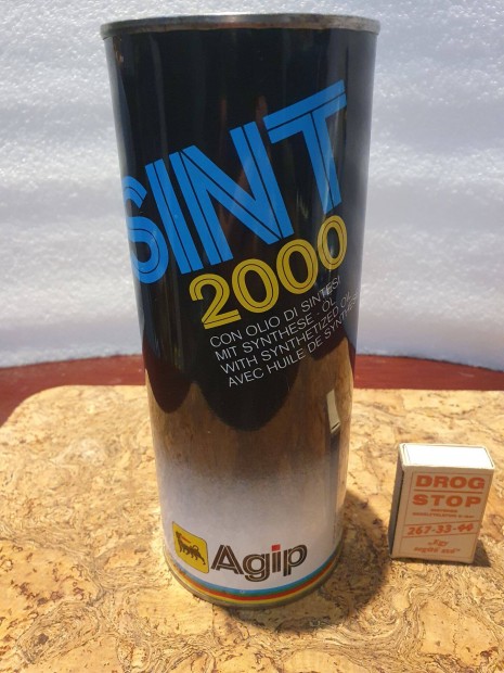 Retro bontatlan Agip Sint 2000 SAE 10w/50 HD motorolaj áfor szocreál