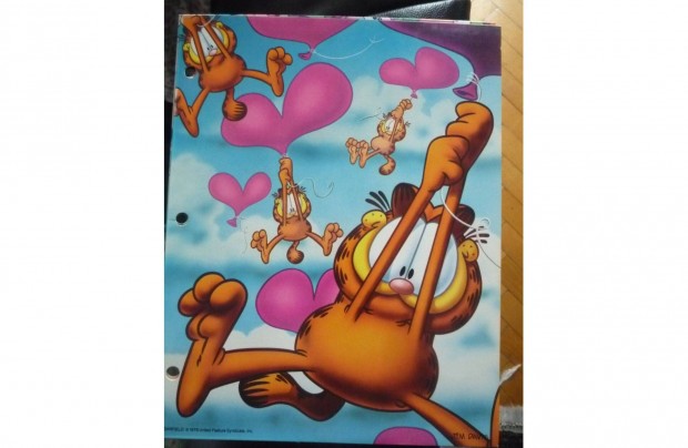 Retro eredeti Jim Davis: Garfield 2 zsebes 3 gyrs mappa egysgron