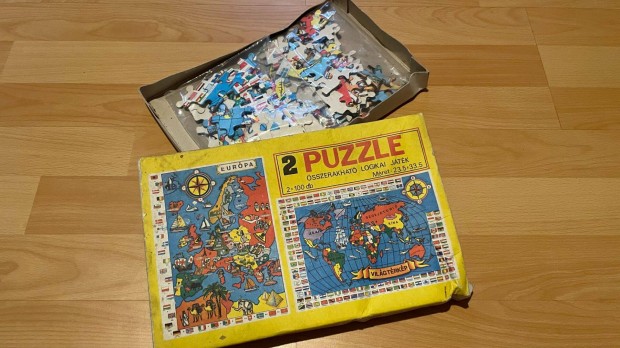 Retro eurpa s vilgtrkp puzzle bontatlan 2x100db