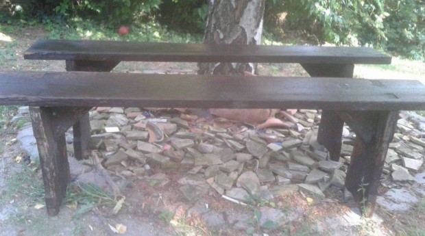 Retro fa kerti bútor asztal pad népi stílus