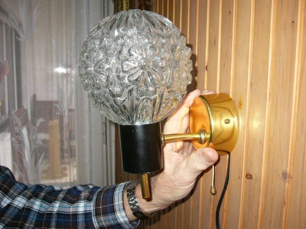 Retro fali l�mpa, �veg b�ra, E 14 foglalat, �j fot�kkal