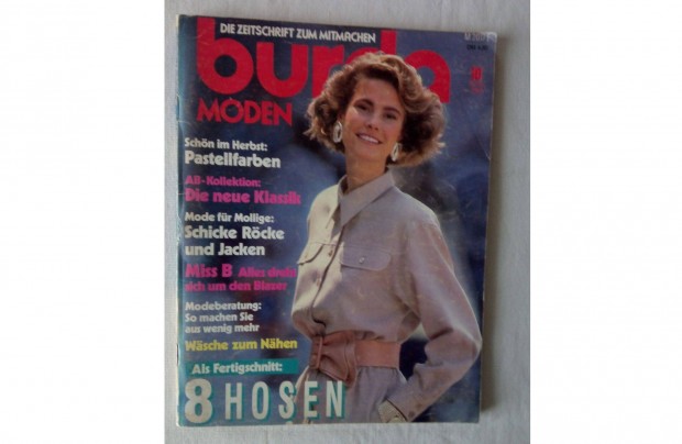 Retr hibtlan Burda magazin mellkletekkel.1988 okt