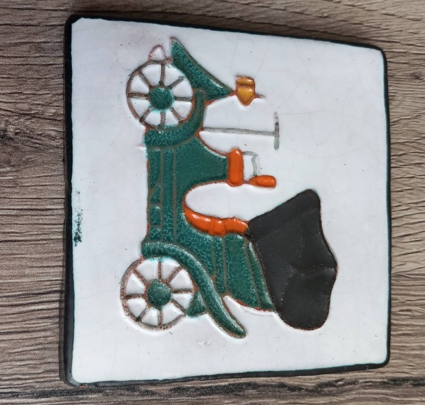 Retró iparművészeti porcelán kis kép eladó!