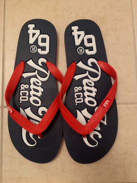 Retro jeans 44/46-os frfi flip-flop papucs, j!