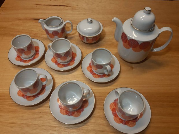 Retro kávés készlet - jelzett német porcelán