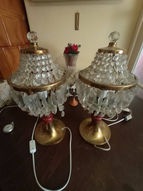 Retro krist�ly asztali l�mpa elad�!
