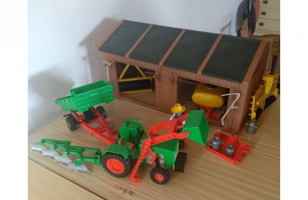Retr playmobil 3554 hasznlt, traktor kiegsztkkel s fszer elad