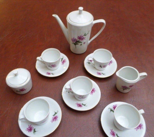 Retro porcelán kávés csésze készlet 70-es évek
