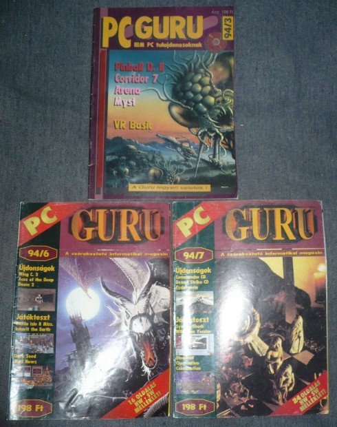 Retro számítógépes magazinok: PC Guru (13 db, 1994-es, '96-os, '98-as)