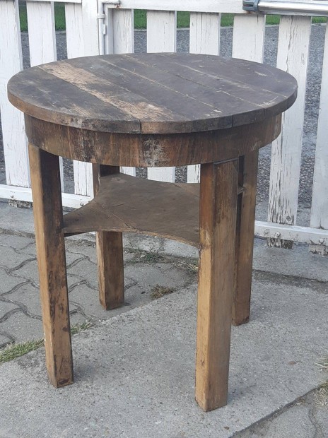 Retro tlgyfa tetej bkkfa lb 69x75cm magas asztal