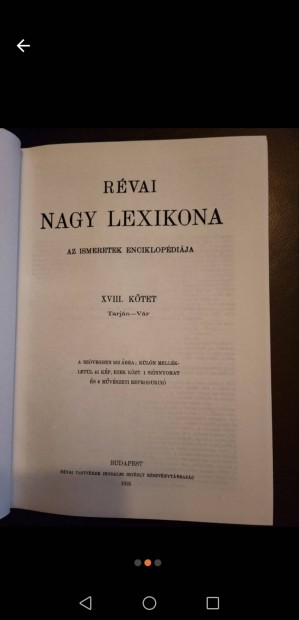 Rvai Nagy Lexikon eredeti pldnyai 19 ktet eladk.