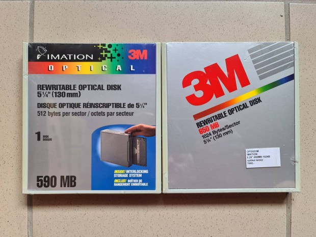 Rewritable optical disk, újraírható optikai lemez 2 db
