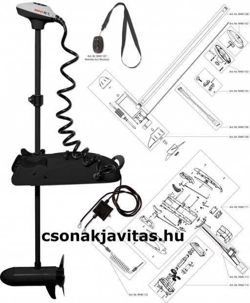Rhino Blx 65BMR GPS electric outboard motor csónakmotor horgász motor