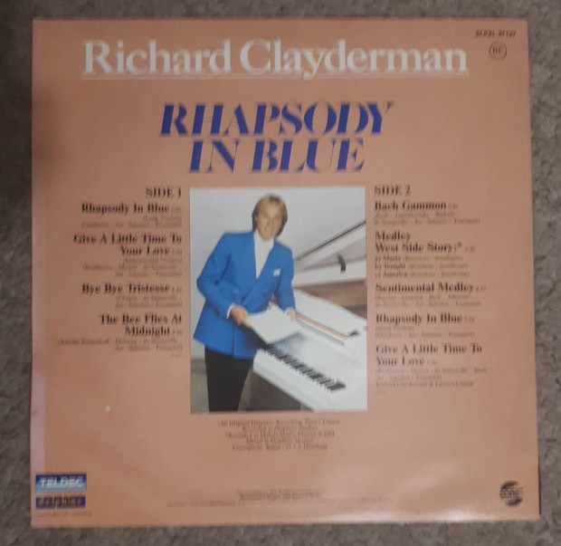 Richard Clayderman: Rhapsody in Blue (1984) Hungary LP, bakelit
