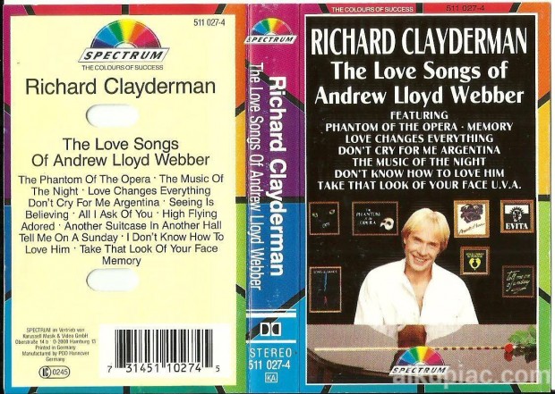 Richard Clayderman: The love Songs of Lloyd Webber - kazetta jszer