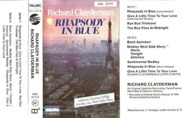 Richard Clayderman magnkazettja: Rhapsody in blue- jszer llapotban