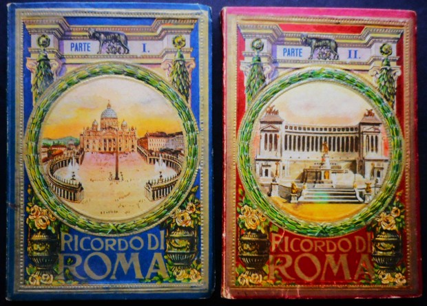 Ricordo di Roma I-II.(antik római leporellós utikönyv 32+32 képpel)
