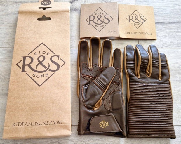 Ride & Sons Emblem café racer motocross motoros bőr kesztyű bőrkesztyű