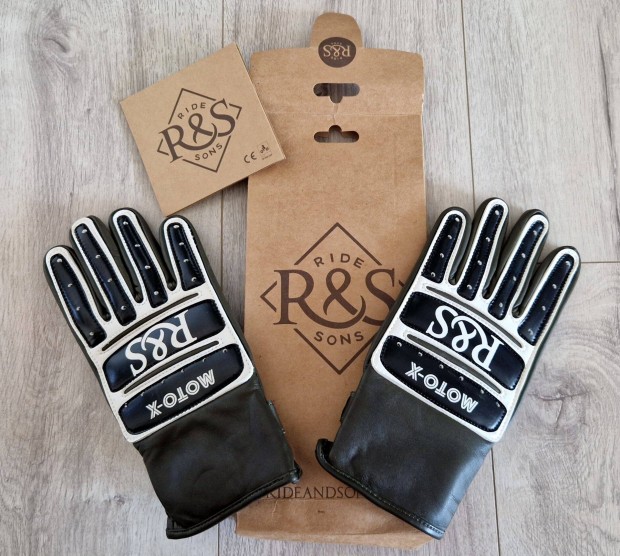 Ride & Sons Moto-X vintage MX café racer motocross motoros bőr kesztyű