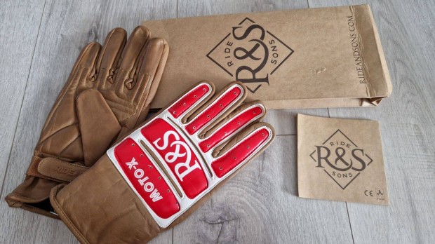Ride & Sons Moto-X vintage MX café racer motocross motoros bőr kesztyű